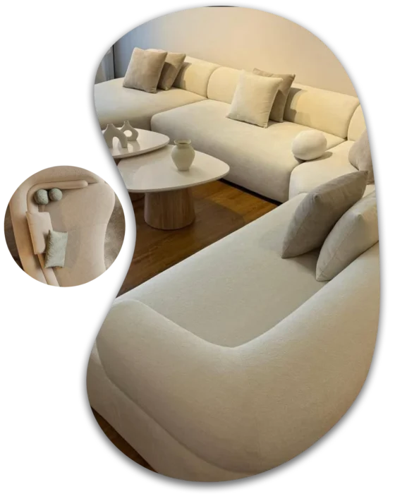 Erone Custom Full Living Room Sofa + Center Table Set