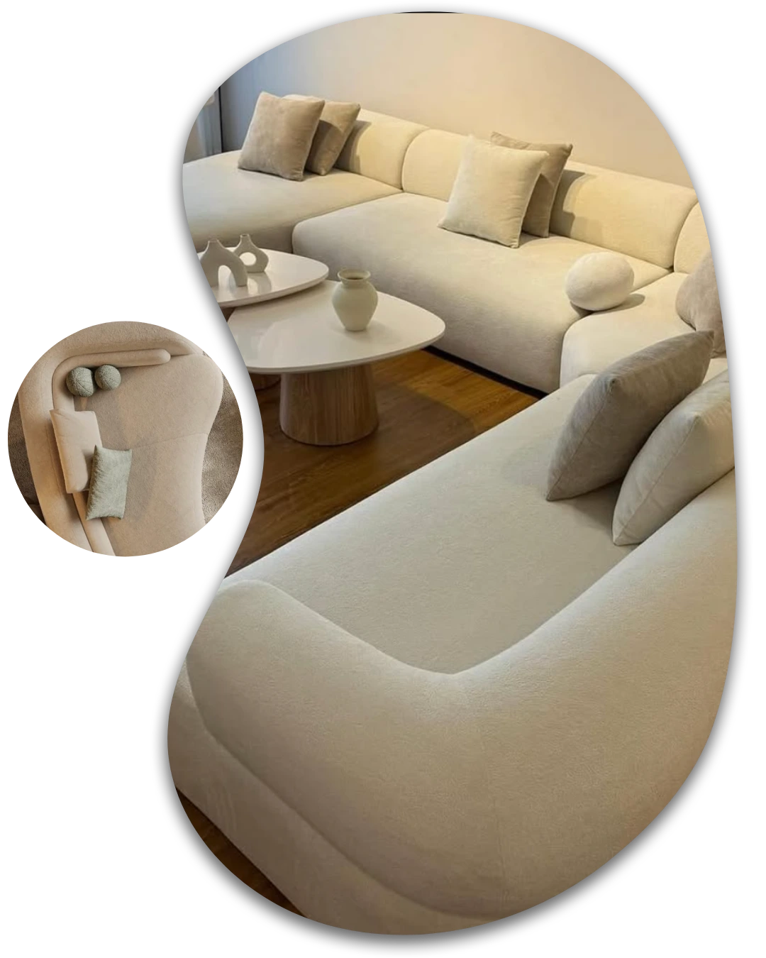 Erone Custom Full Living Room Sofa + Center Table Set