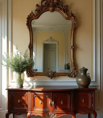 buffet-table-mirror-decor-ideas-for-your-room