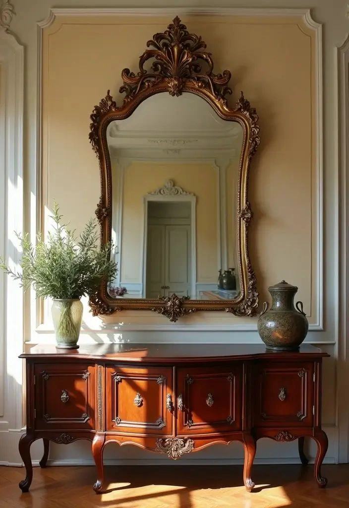 buffet-table-mirror-decor-ideas-for-your-room