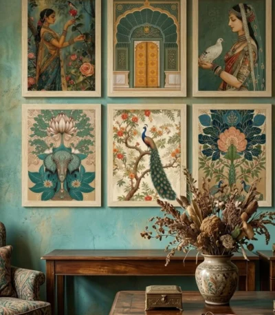 modern-teal-indian-walls-art