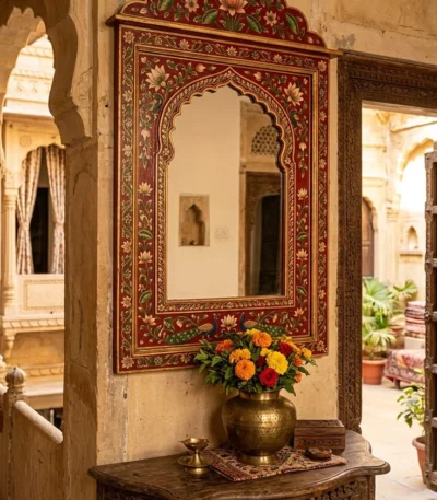 red-rajasthani-hand-painted-mughal-mirror
