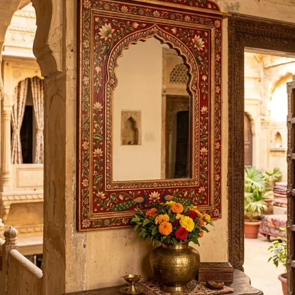 red-rajasthani-hand-painted-mughal-mirror