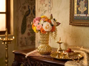 sculptural-gold-flower-vase-for-luxe-home-interiors