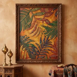 tropical-embossed-canvas-wall-art-frame