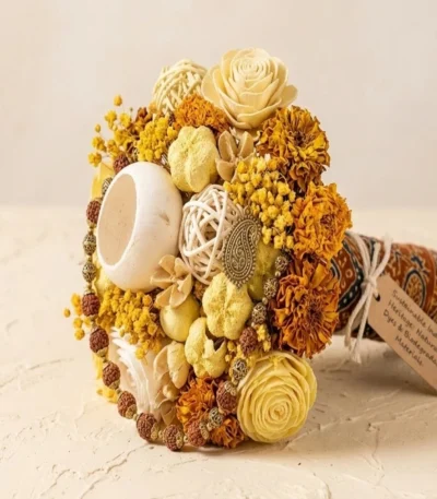yellow-dried-flower-bouquet