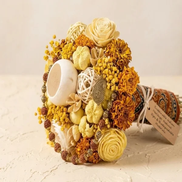 yellow-dried-flower-bouquet