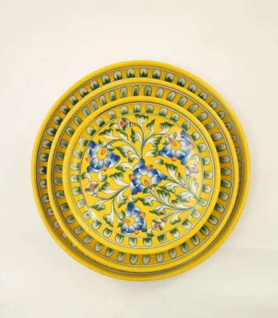 yellow-floral-jaipur-pottery-wall-plate-8