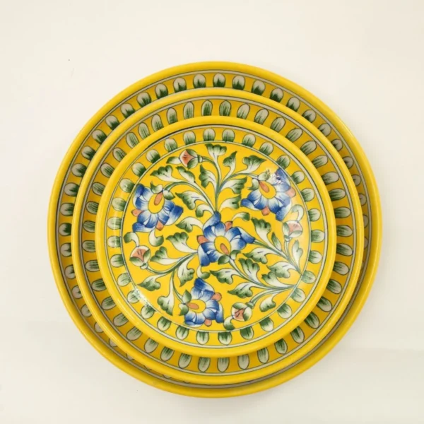 yellow-floral-jaipur-pottery-wall-plate-8
