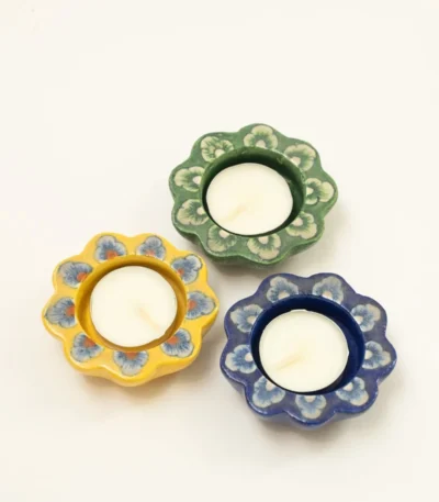 yellow-jaipur-pottery-diya-set
