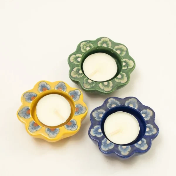 yellow-jaipur-pottery-diya-set