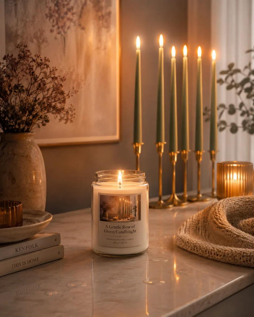a-gentle-row-of-green-candlelight