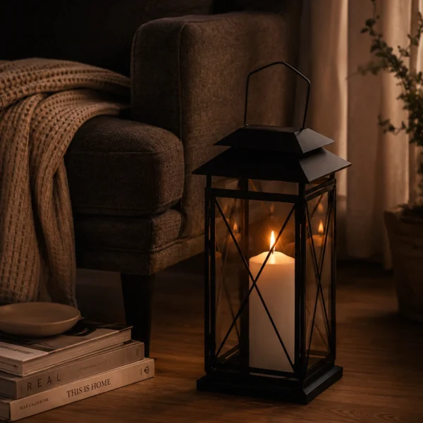 black-floor-lantern-for-cozy-candlelight-decor