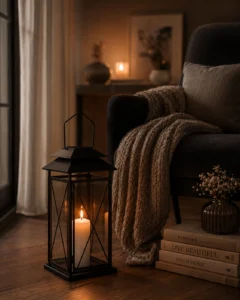 black-floor-lantern-for-cozy-candlelights-decor