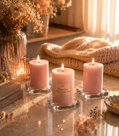 blush-glow-pillar-candle-set