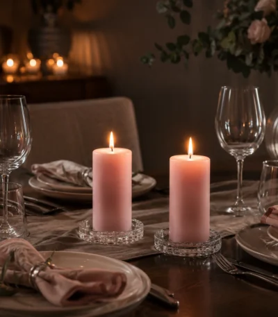 blush-pink-candles-for-romantic-dinner-decor