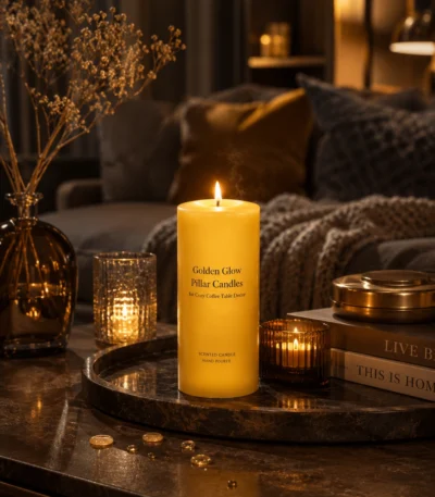 golden-glow-pillar-candle-for-cozy-coffee-table-decor