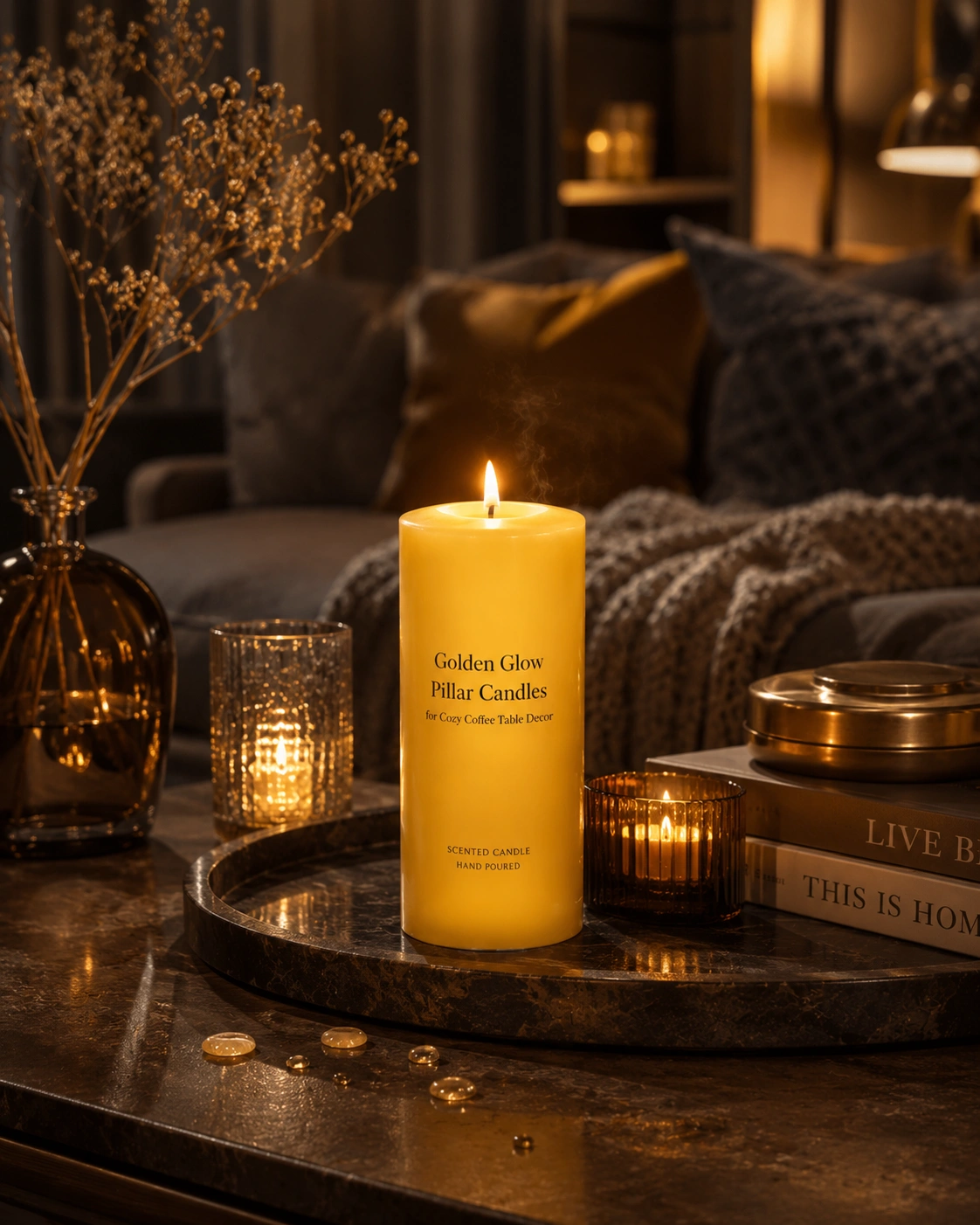golden-glow-pillar-candle-for-cozy-coffee-table-decor golden-glow-pillar-candle-for-cozy-coffee-table-decor