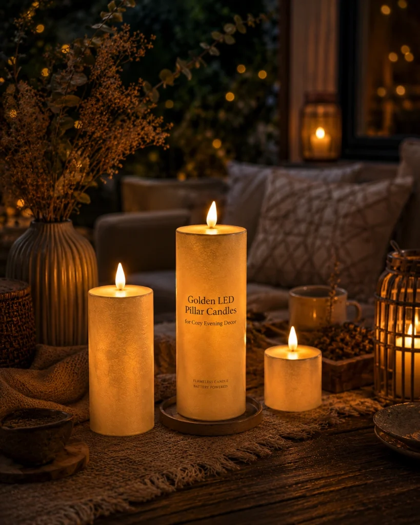 golden-led-pillar-candles-for-cozy-evening-decor