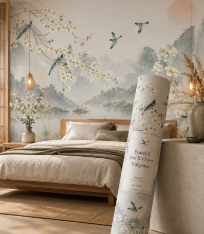 peaceful-bird-flower-wallpaper