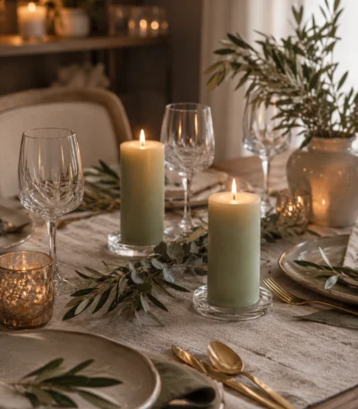soft-green-pillar-candle-for-elegant-dinner-table-decor