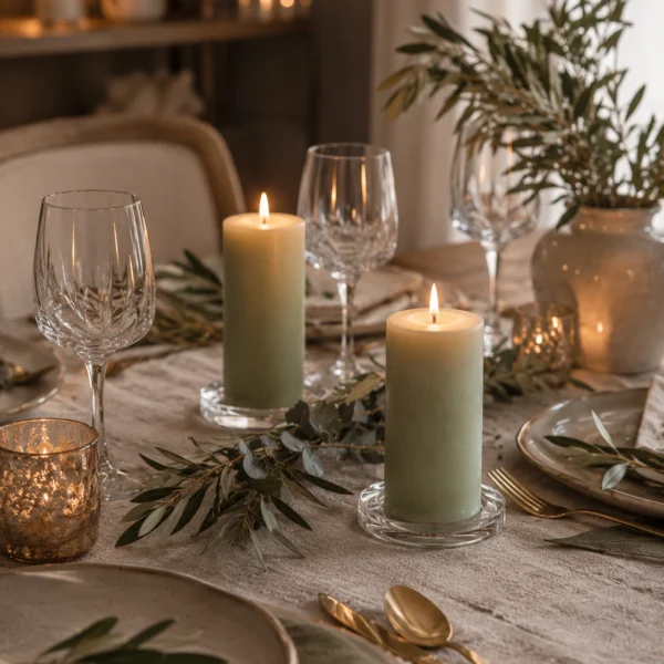 soft-green-pillar-candle-for-elegant-dinner-table-decor