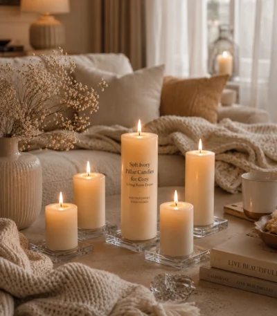 soft-ivory-pillar-candles-for-cozy-living-room-decor