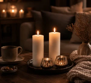 white-pillar-candle-for-cozy-evening-glow