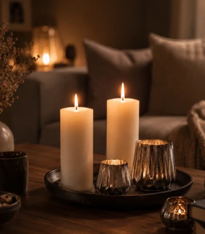 white-pillar-candles-for-cozy-evening-glow