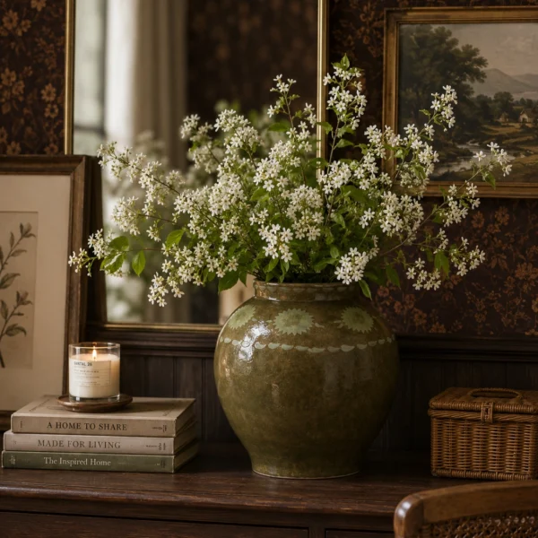 olive-green-glossy-ceramic-flower-vase