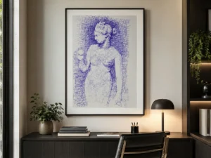 Blue Scribble Figure Drawings