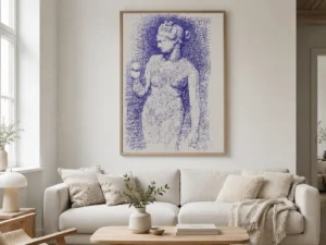 Blue Scribble Figures Drawing