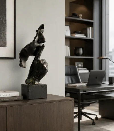 Examining the Calm and Silence Sculpture