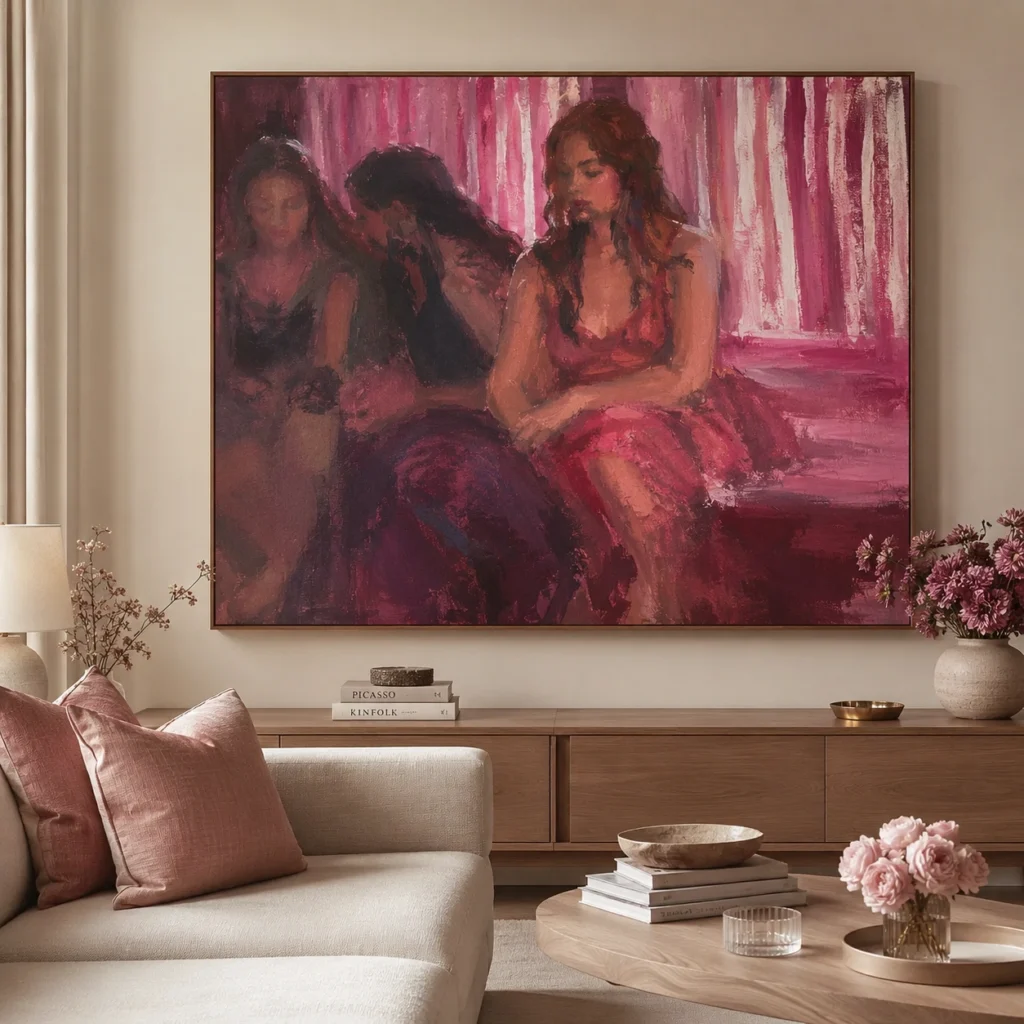 expressive-women-in-pink-abstract-art