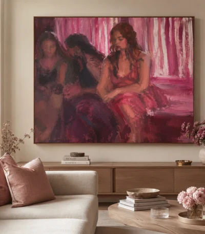 expressive-women-in-pink-abstract-art