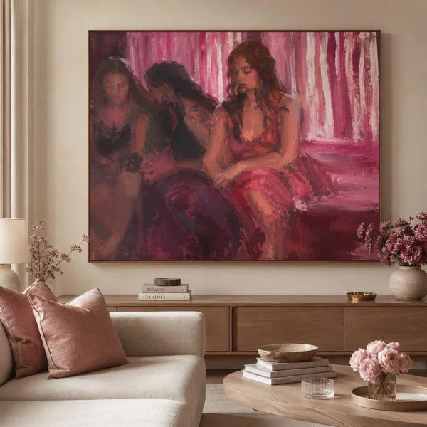 expressive-women-in-pink-abstract-art