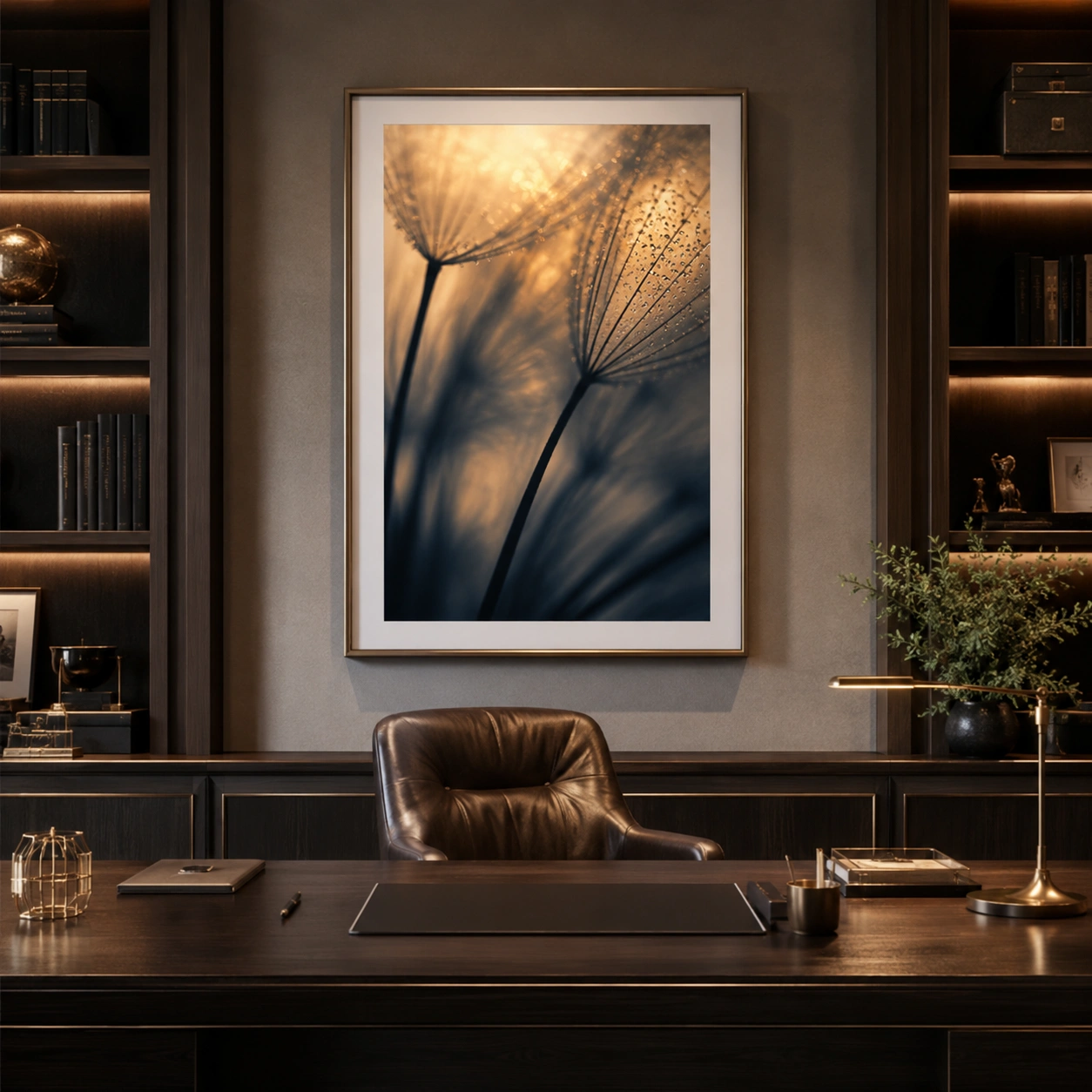 golden-dandelion-abstract-framed-wall-art golden-dandelion-abstract-framed-wall-art