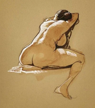 graceful-reflection-sepia-figurative-art-print
