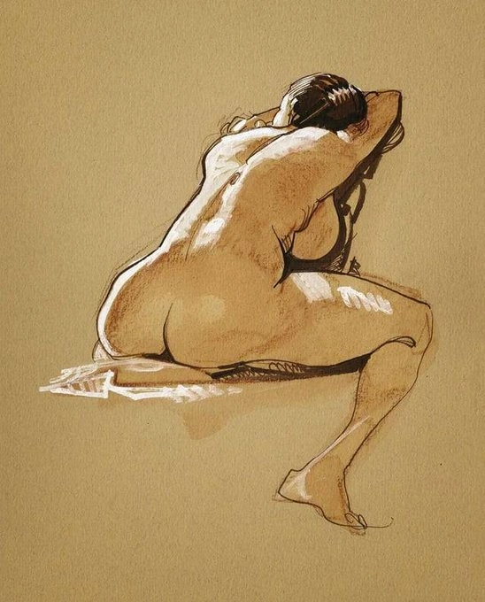 graceful-reflection-sepia-figurative-art-print