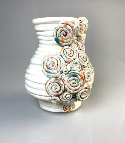Handcrafted Spiral Coil Ceramic Vase