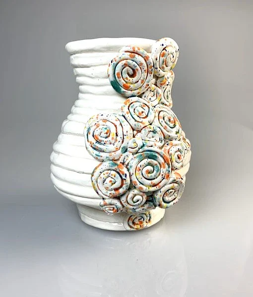 Handcrafted Spiral Coil Ceramic Vase