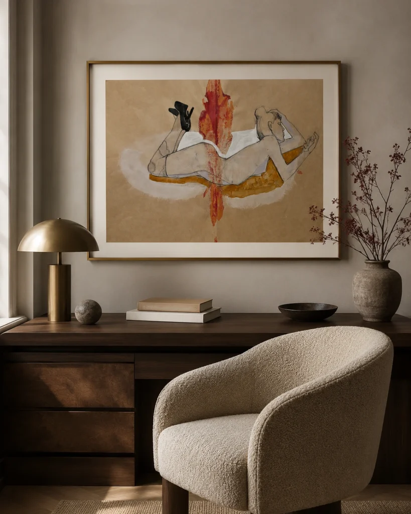 Reclining Figure Abstract Drawing