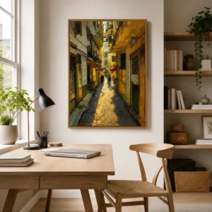 Sunlit Old Town Alley Drawings