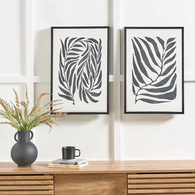 NEW Black Leaf Print
