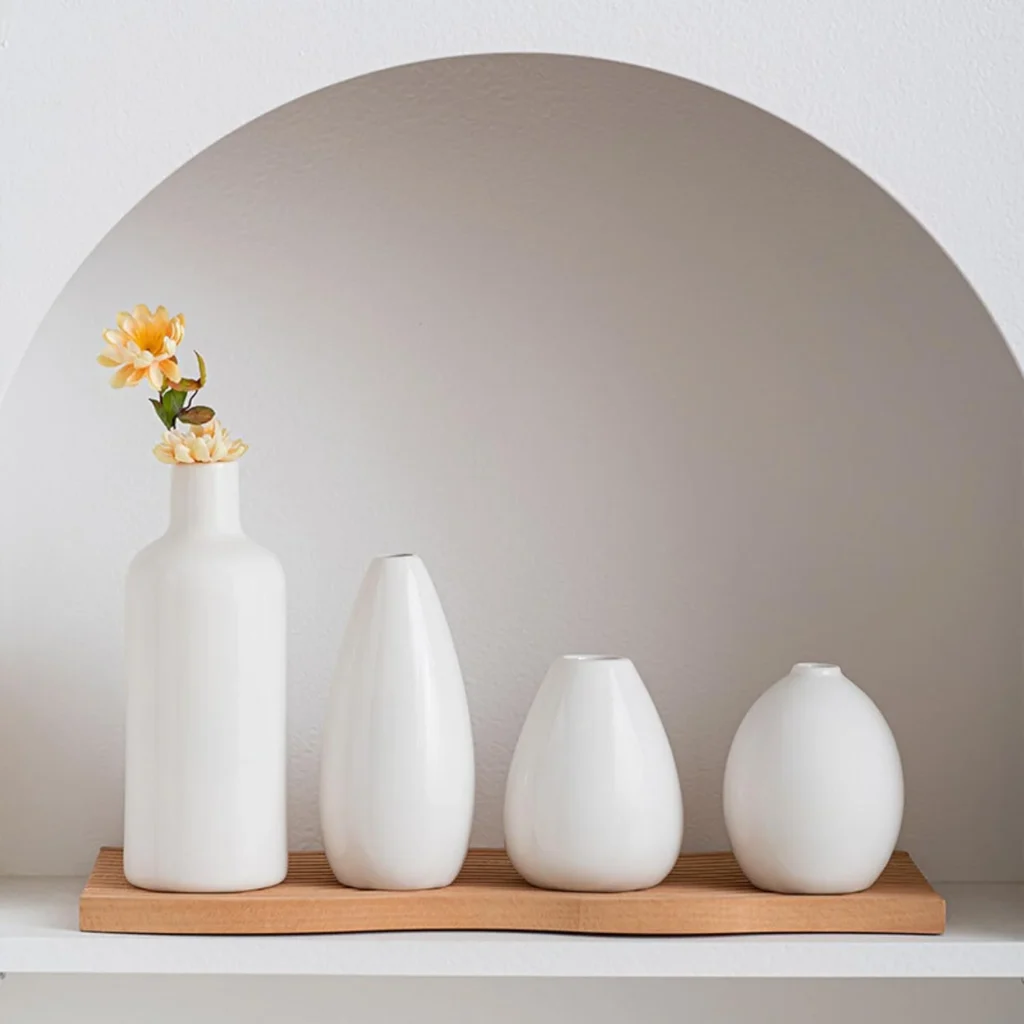 Small Ceramic Vase Set of 4