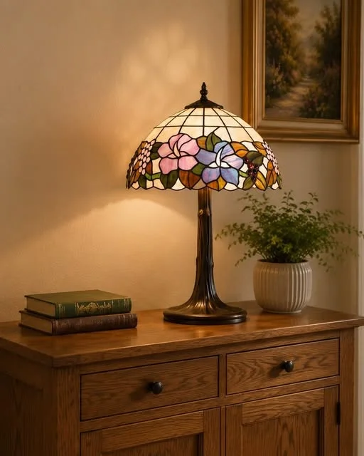 The Lily Medium Tiffany Style Table Lamp