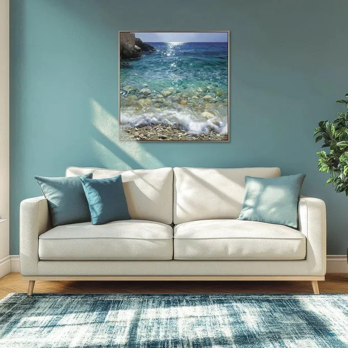 crystal-clear waters beneath an endless blue sky