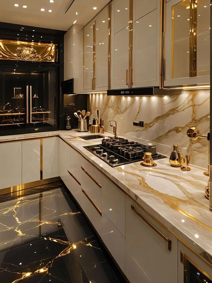 marble gold luxury kitchen