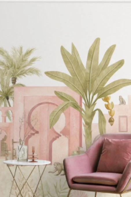 pink-oasis-mural-chair
