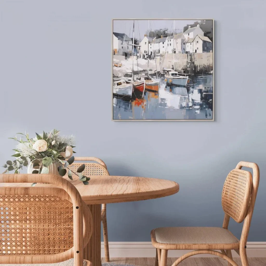 tranquil harbour scene